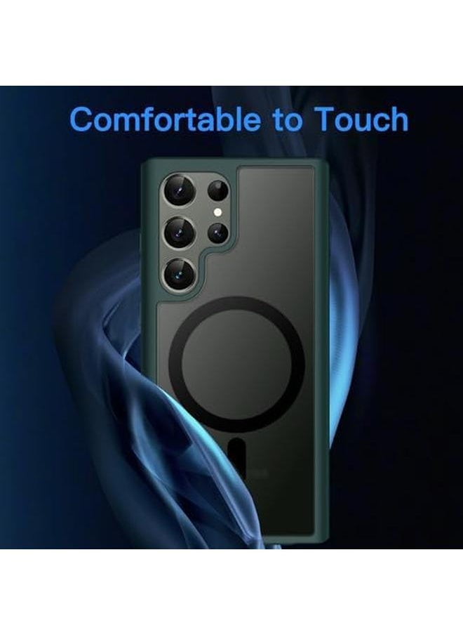 Jetech Magnetic Case For Samsung Galaxy S23 Ultra 5G 6.8 Inch Compatible With Magsafe Translucent Matte Back Shockproof Phone Cover Midnight Green  - Image 3