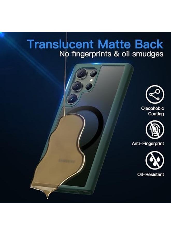 Jetech Magnetic Case For Samsung Galaxy S23 Ultra 5G 6.8 Inch Compatible With Magsafe Translucent Matte Back Shockproof Phone Cover Midnight Green  - Image 5