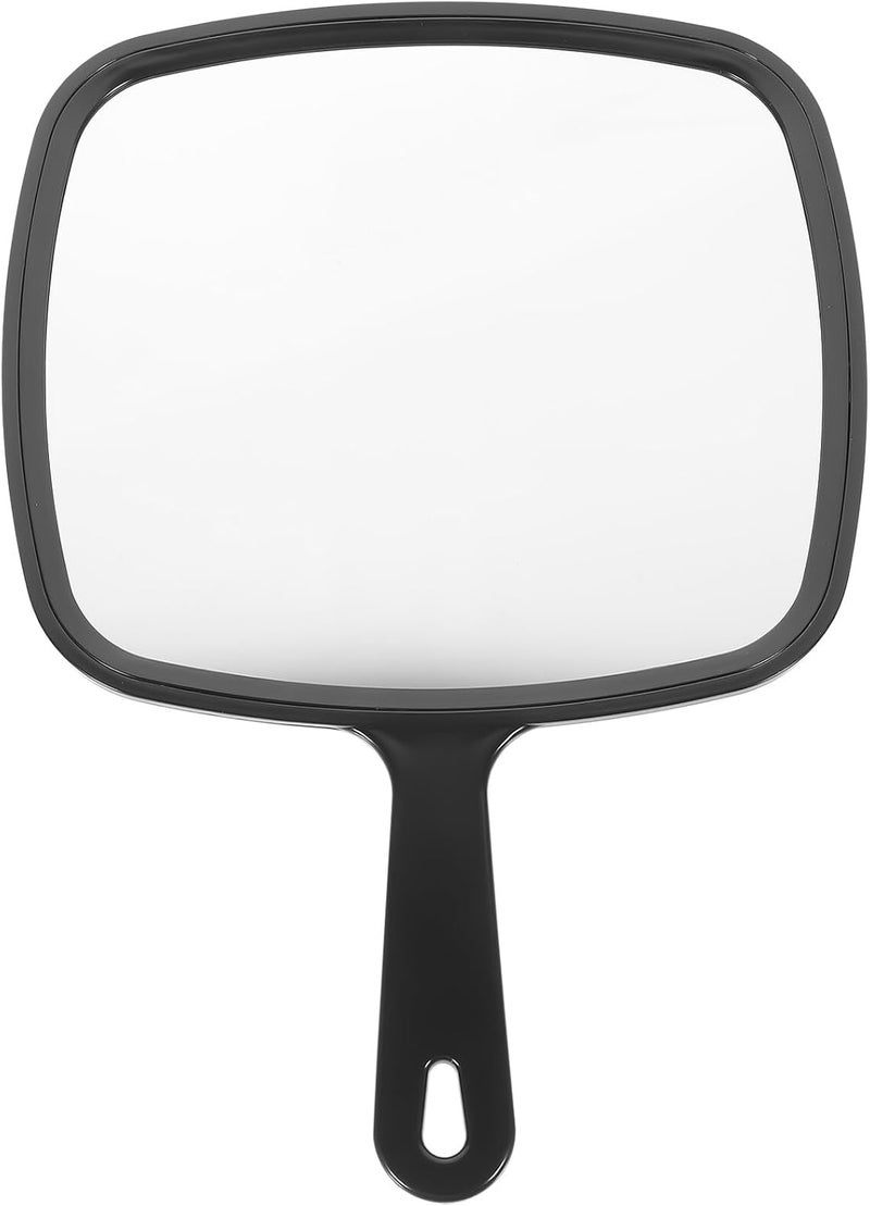 Large Black Handheld Cosmetic Mirror for Women with Handle, Portable Dressing Table Makeup Mirror for Travel and Home Use - Image 1