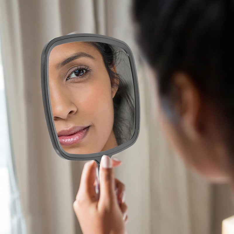 Large Black Handheld Cosmetic Mirror for Women with Handle, Portable Dressing Table Makeup Mirror for Travel and Home Use - Image 4