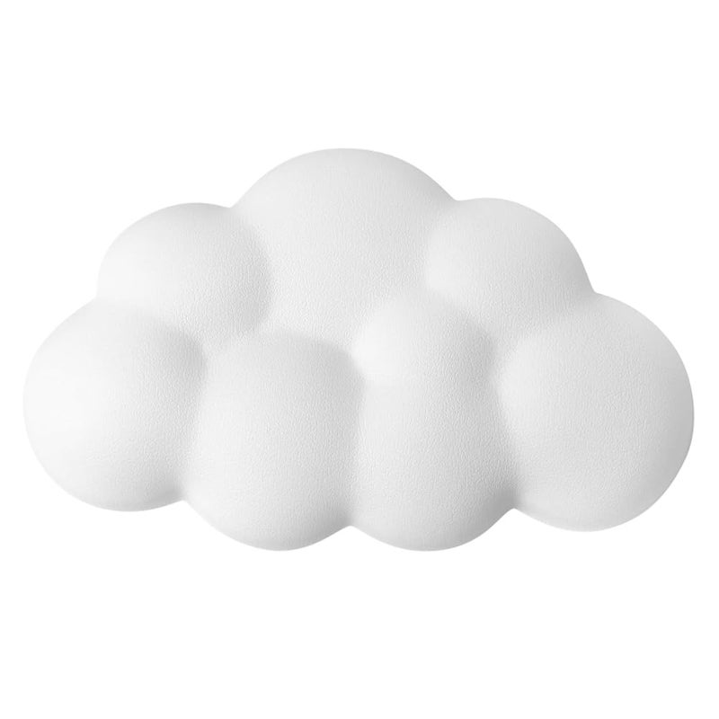Arisase Cloud Wrist Rest Cushion for Mouse Ergonomic Soft PU Leather Memory Foam Wrist Pain Relief Mouse Wrist Support Pad with Anti-Skid Base for Office School Home Laptop & Computer Mouse (White) - Image 1