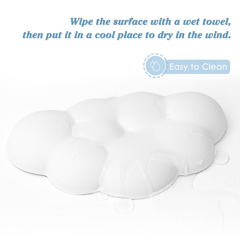 Arisase Cloud Wrist Rest Cushion for Mouse Ergonomic Soft PU Leather Memory Foam Wrist Pain Relief Mouse Wrist Support Pad with Anti-Skid Base for Office School Home Laptop & Computer Mouse (White) - Image 5