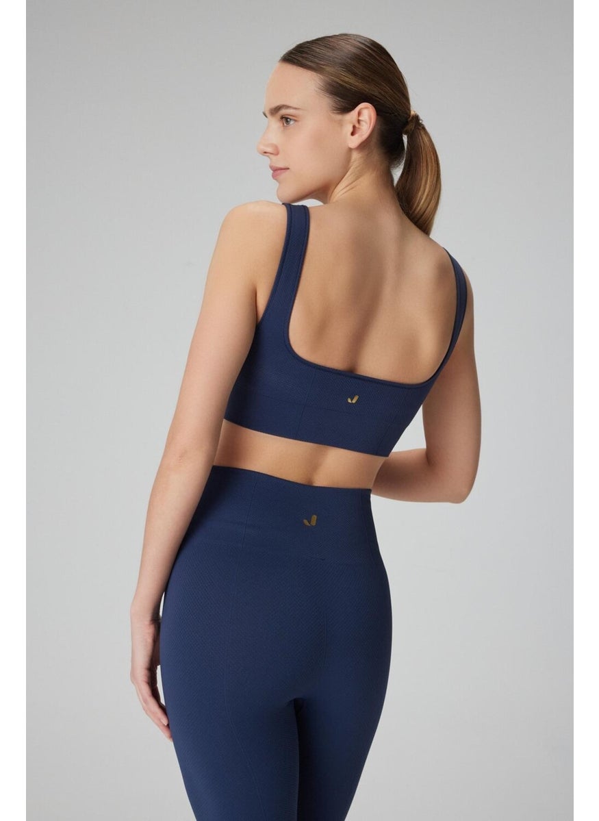 Jerf - Holly Honeycomb Pattern Coated Bra Navy Blue - Image 1