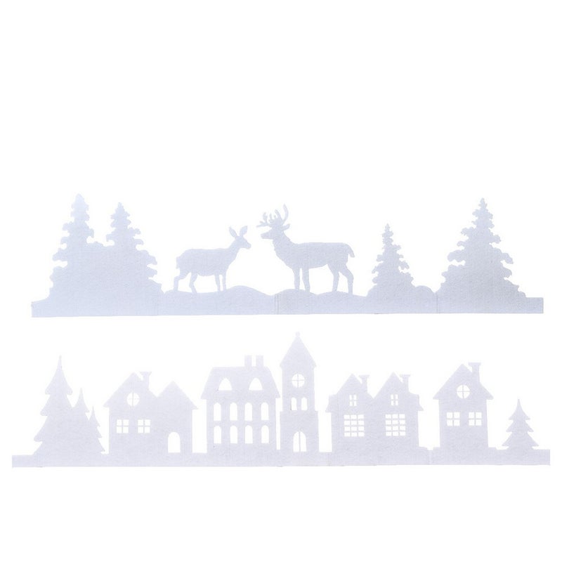 Kaemingk White Polyester Decorative Border for Christmas Crafts, Holiday Décor, & Seasonal DIY Projects – 1 Piece Assorted Designs - Image 1