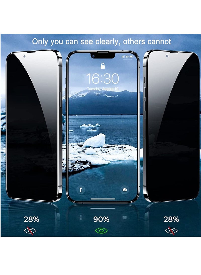 BORTONY Pack of 2 iPhone 14 Plus/13 Pro Max Privacy Full Coverage Screen Protector Anti-Spy Tempered Glass Film Edge to Edge Protection Case Friendly for Apple iPhone 14 Plus/13 Pro Max 6.7-Inch - Image 2