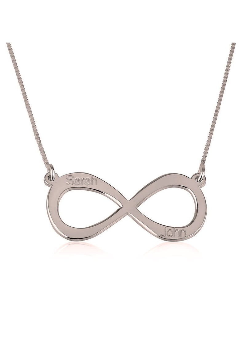 FK Jewellers - Silver 925 Personalized Infinity Necklace with Two Names - Image 1