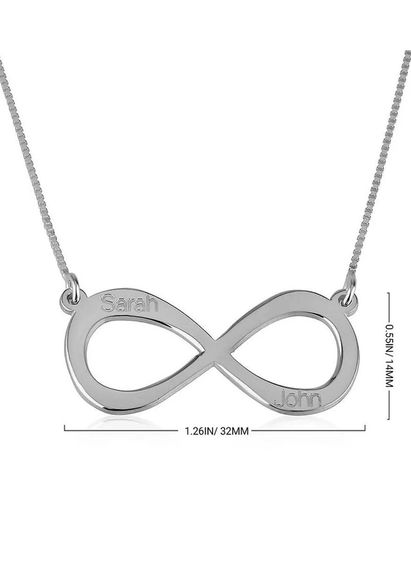 FK Jewellers - Silver 925 Personalized Infinity Necklace with Two Names - Image 1