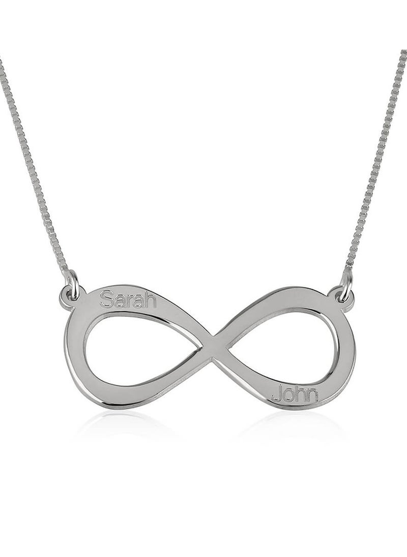 FK Jewellers - Silver 925 Personalized Infinity Necklace with Two Names - Image 1