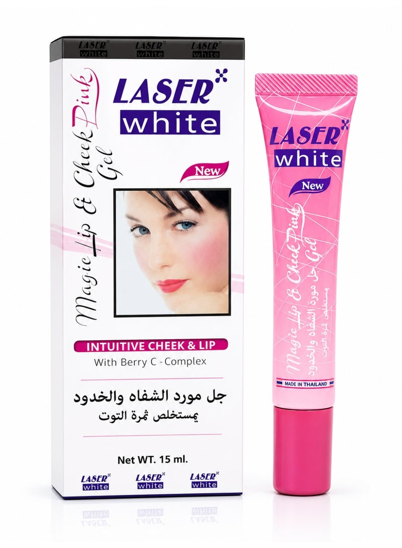 Laser White Magic Lip & Cheek Pink Gel with Berry C Complex, 15ml - Image 1