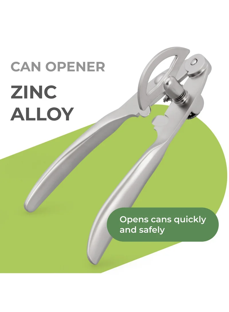 Fissman Can Opener 17cm, Zinc Alloy Heavy Duty Stainless Steel Can Opener | Anti-Rust Sharp Can Opener | Handheld Sleek Handle