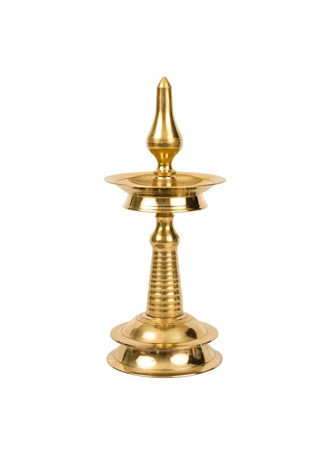 Spillbox Traditional Brass Kerala Kuthu villaku Diya for Puja | Pooja Aarti | Arti Deepak Deepam Oil Lamp for Home Temple Puja Articles Decor Gifts- Kerala Villakku (7 inch, 2) - Image 3