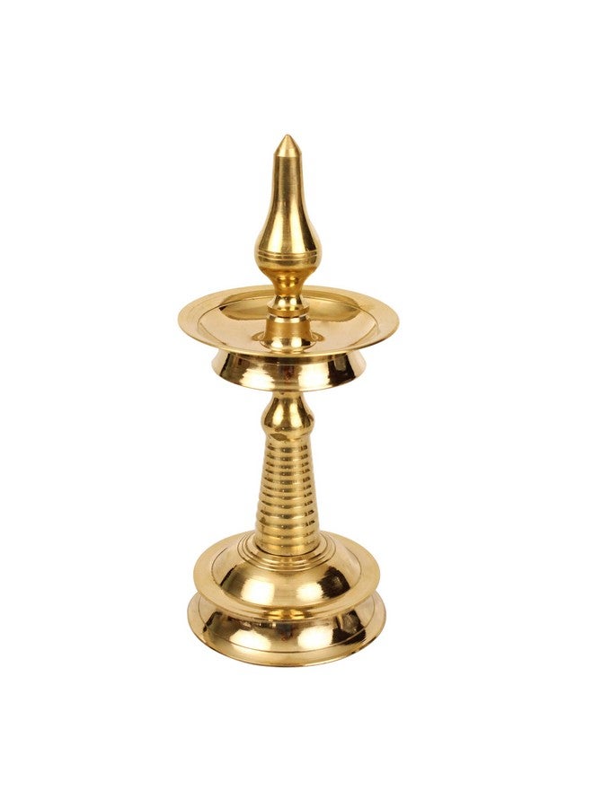 Spillbox Traditional Brass Kerala Kuthu villaku Diya for Puja | Pooja Aarti | Arti Deepak Deepam Oil Lamp for Home Temple Puja Articles Decor Gifts- Kerala Villakku (7 inch, 2) - Image 2