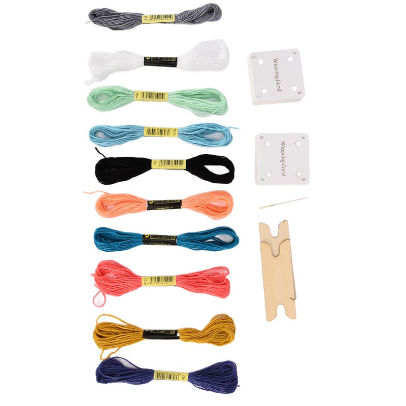 30pcs Weaving Cards Practical White Tablet Weaving Cards with Shuttles Embroidery Threads for DIY Craft Weaving Knitting - Image 2