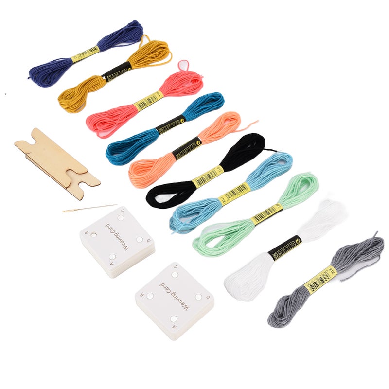 30pcs Weaving Cards Practical White Tablet Weaving Cards with Shuttles Embroidery Threads for DIY Craft Weaving Knitting - Image 4