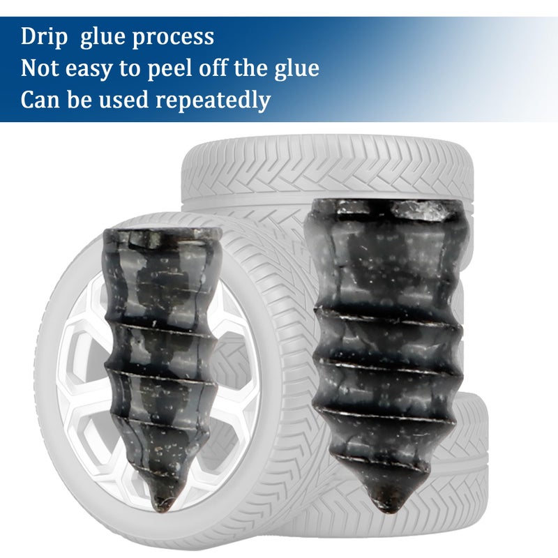 Salior 100PCS Tire Plug Kit with Screwdriver,Rubber Flat Tire Repair Kit for Fast Repair of Tire Punctures,Durable Car Tire Repair Kit Self-Service Repair Nails for Car Motorcycle Truck - Image 5