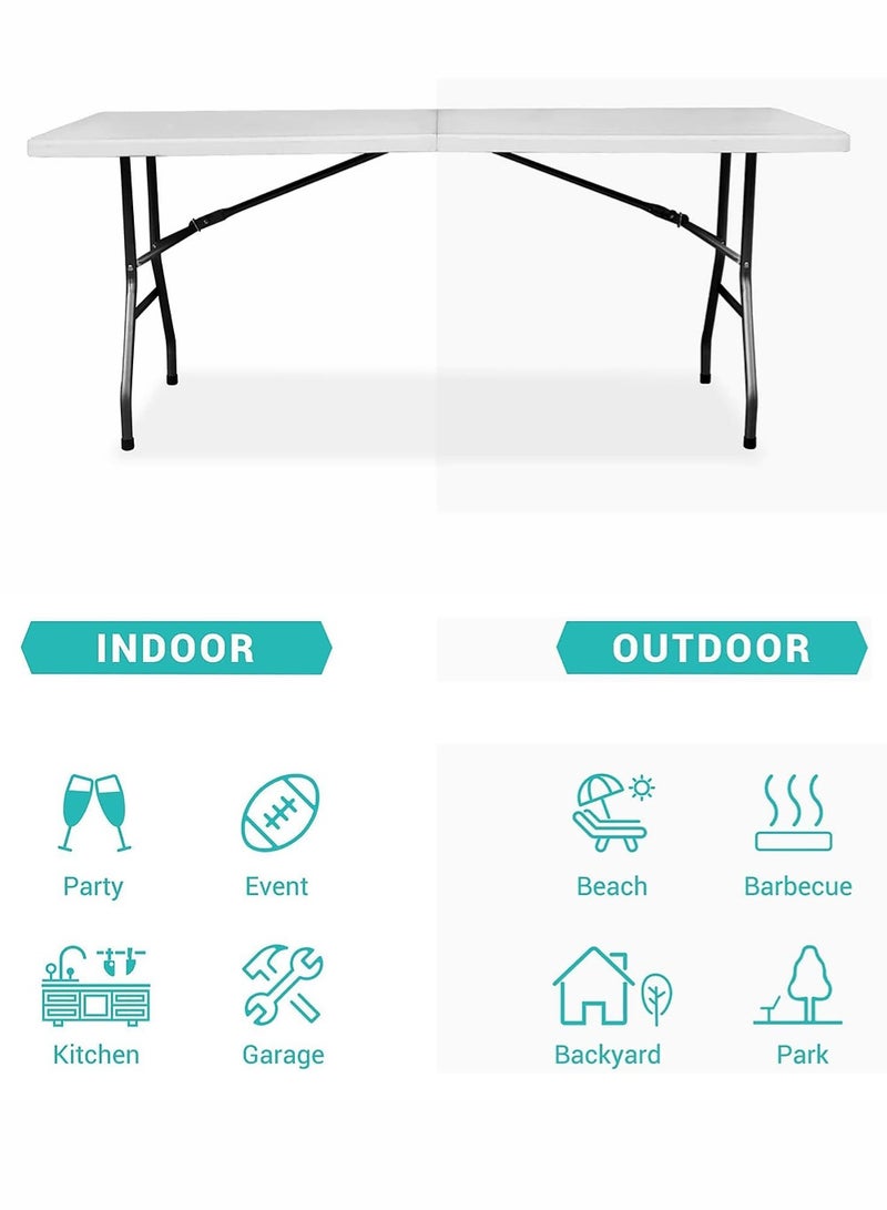 AGD Folding Dining Table, for Indoor and Outdoor Use, Camping, Picnics, and Garden, 180x70x74cm - Image 5