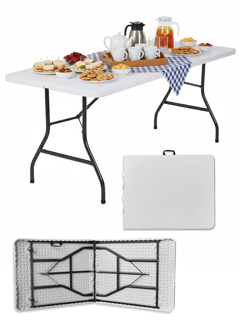 AGD Folding Dining Table, for Indoor and Outdoor Use, Camping, Picnics, and Garden, 180x70x74cm - Image 1