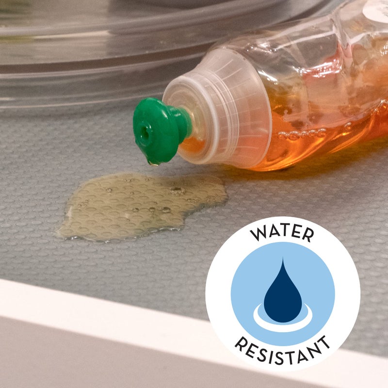 S&T INC. Under Sink Mat, Shelf Liner for Kitchen Cabinet Non-Adhesive, Waterproof Drawer or Cabinet Liner, 24 Inches x 48 Inches, Grey Plastic, 1 Pack - Image 4