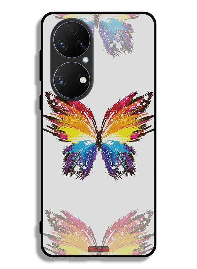 Tolwak Huawei P50 Protective Case Cover Digital Art Simple Background Minimalism Butterfly - Image 2