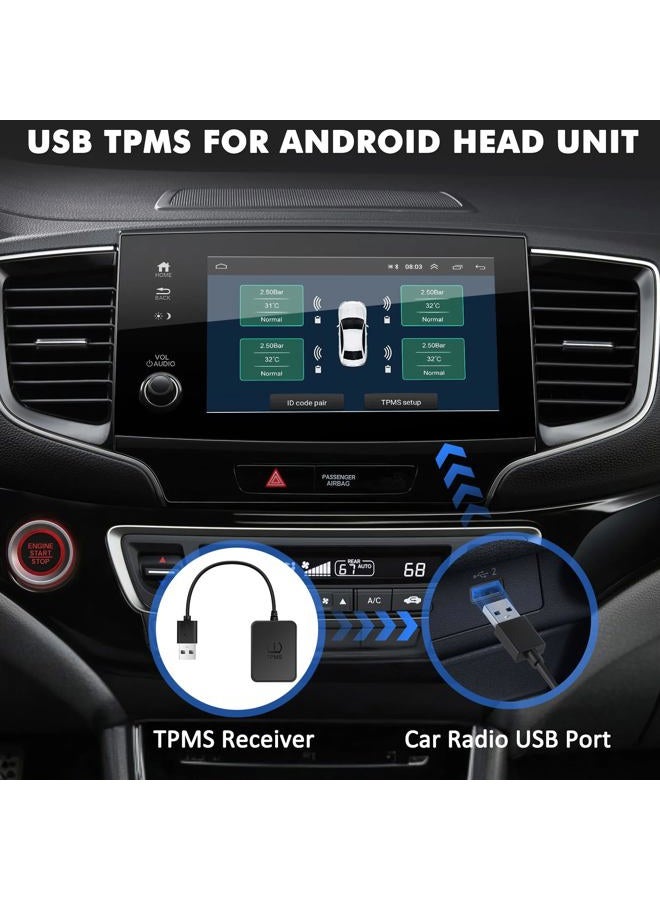 Avutrel Tire Pressure Monitoring System (TPMS) rv Accessories for RV/Trailer Real-Time Pressure & Temperature Display, 4 External Sensors, USB/Vehicle Charging, Voice Alerts for SUVs, Trucks, Campers - Image 2