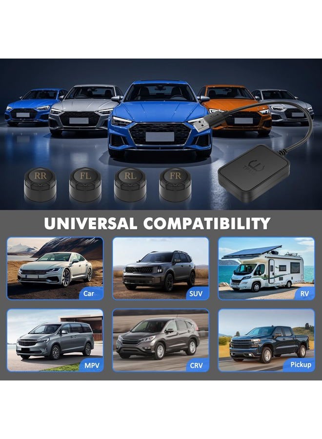 Avutrel Tire Pressure Monitoring System (TPMS) rv Accessories for RV/Trailer Real-Time Pressure & Temperature Display, 4 External Sensors, USB/Vehicle Charging, Voice Alerts for SUVs, Trucks, Campers - Image 5