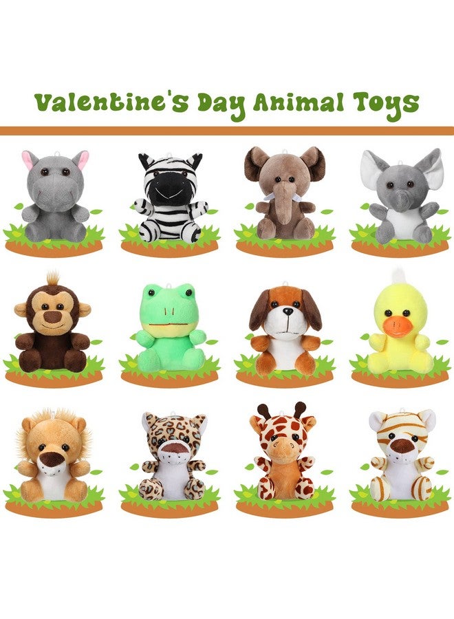 Skylety 12 Pieces Mini Stuffed Animals 4.8 Inch Cute Safari Plush Toys Elephant Lion Giraffe Tiger Puppy Zebra Duck for Jungle Animal Themed Parties Teacher Student Award Prizes - Image 4