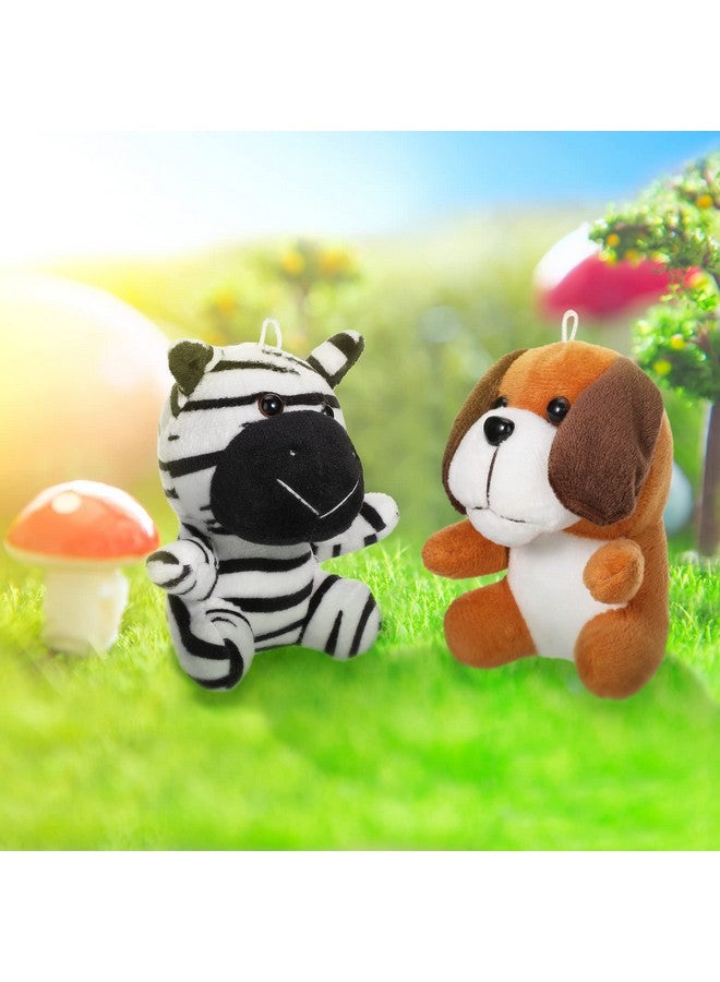 Skylety 12 Pieces Mini Stuffed Animals 4.8 Inch Cute Safari Plush Toys Elephant Lion Giraffe Tiger Puppy Zebra Duck for Jungle Animal Themed Parties Teacher Student Award Prizes - Image 5