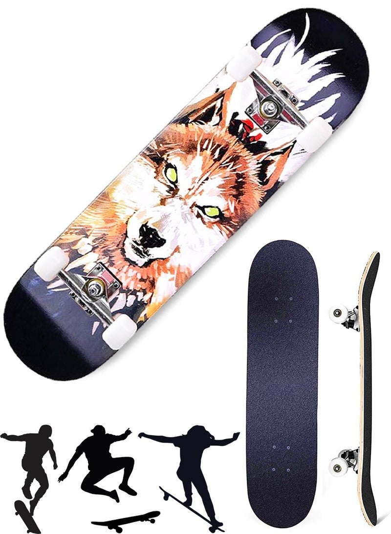 AVENGERS Double Kick Standard Skate Board 31 x 8 Inch, High Quality 7 Layer Canadian Maple Concave Deck Professional Skateboard Ideal for All Level Skaters, Beginners, Experts, Suitable For Boys And Girls - Image 1