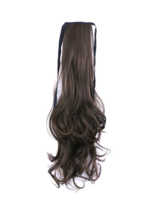 NIBEMINENT Long Curly Hair Extensions With Front Lace Brown - Image 1