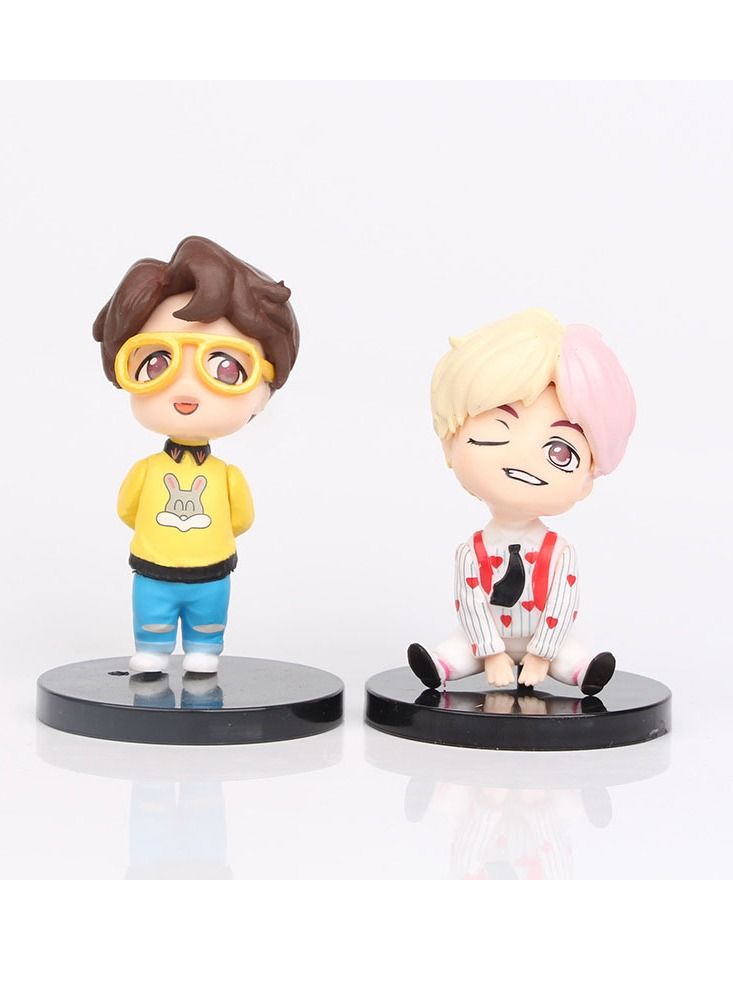 إسكدنيا 7-Piece BTS Bangton boys miniature statue series model desktop car ornaments - Image 2