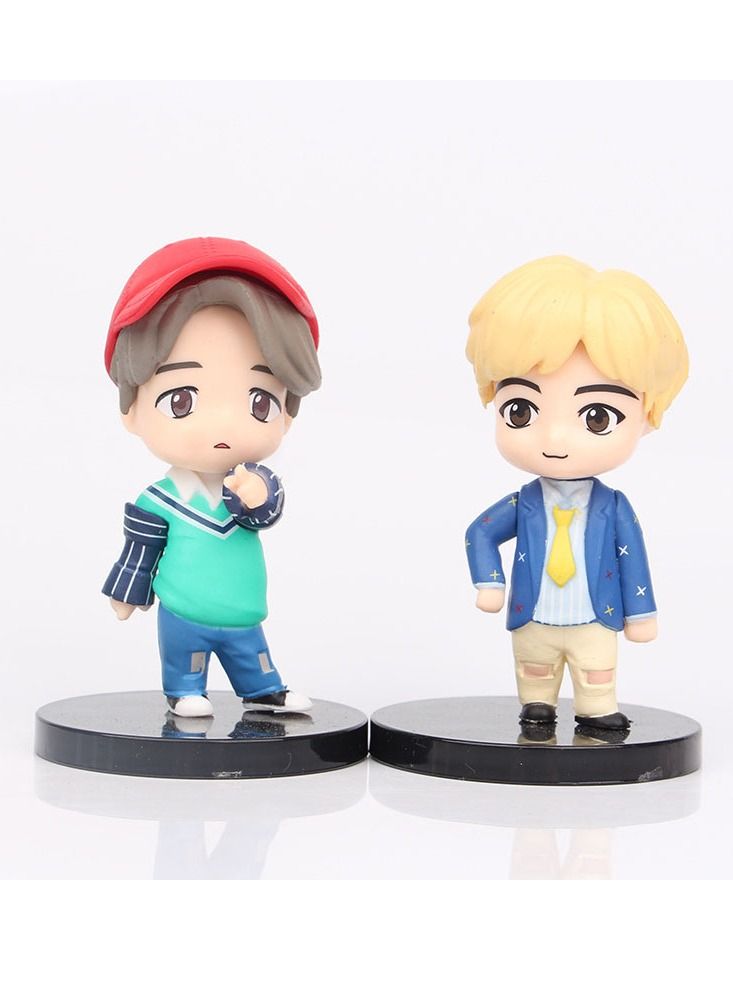 إسكدنيا 7-Piece BTS Bangton boys miniature statue series model desktop car ornaments - Image 3
