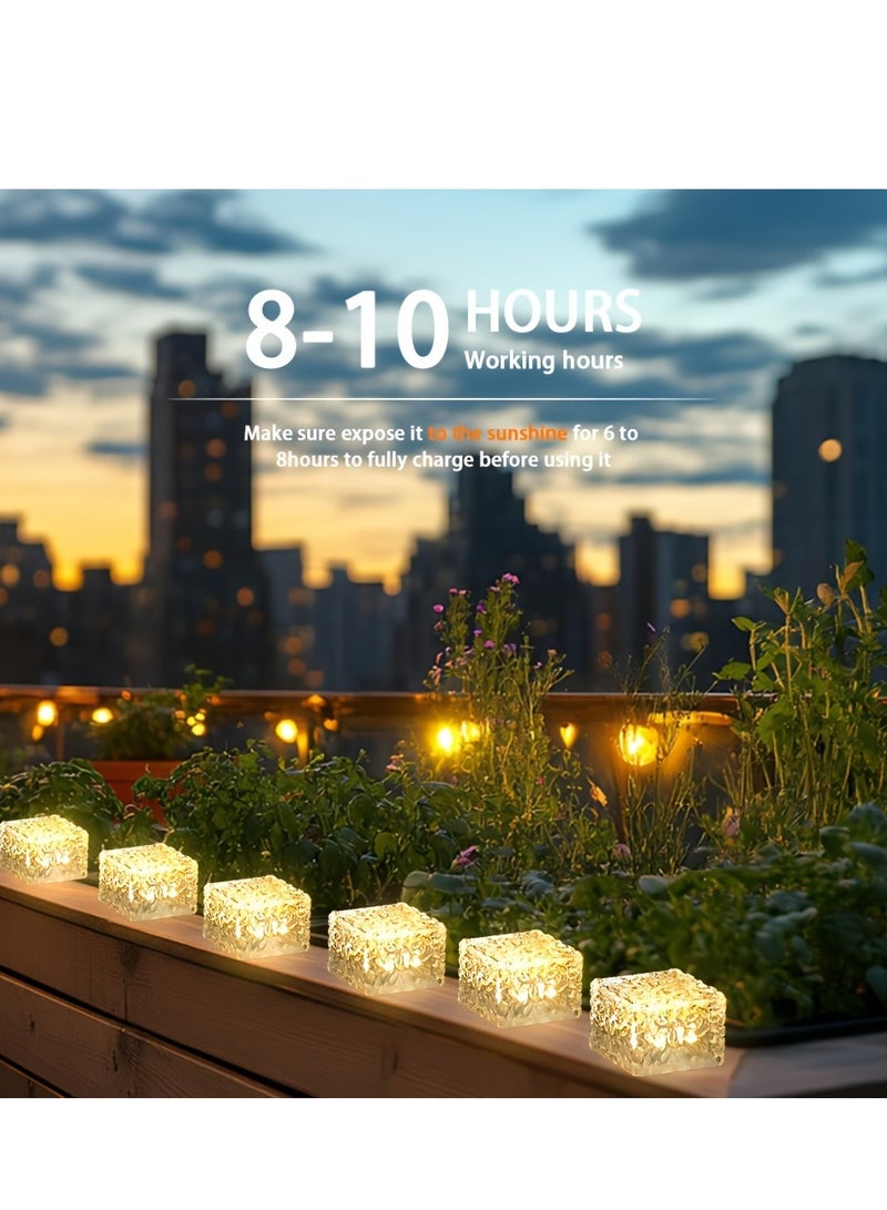 4 قطع من مصابيح الطوب الجليدي الشمسية - ديكور للحديقة، مصابيح أرضية LED مقاومة للماء - Image 2