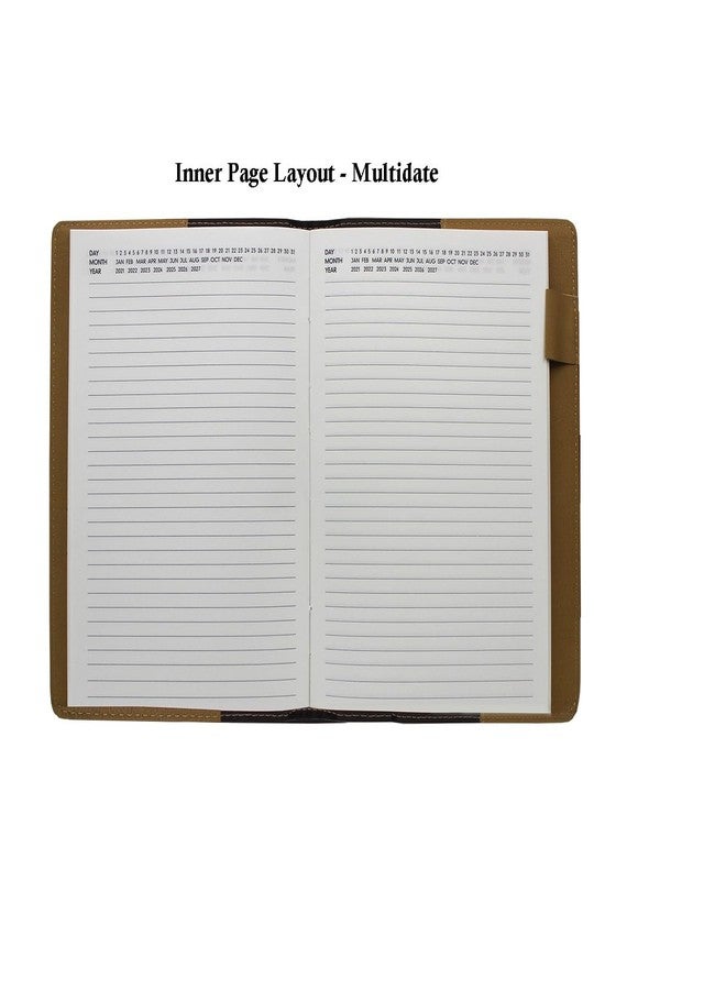 Viva CZAR Hard Bound Multidated Portfolio Diary A5 Note Book RULED 400 Pages 80 GSM Pack of 1 (TAN) - Image 2