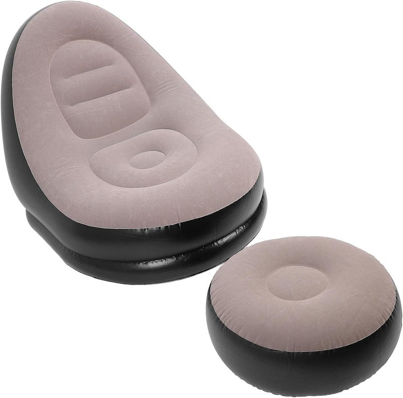 Temp & permanent project compatible CCYLEZ Inflatable Lounger, Inflatable Sofa, Simple Flocking, Soft 220.5lb Load Capacity for Outdoor Global light sturdy raw material - Image 1
