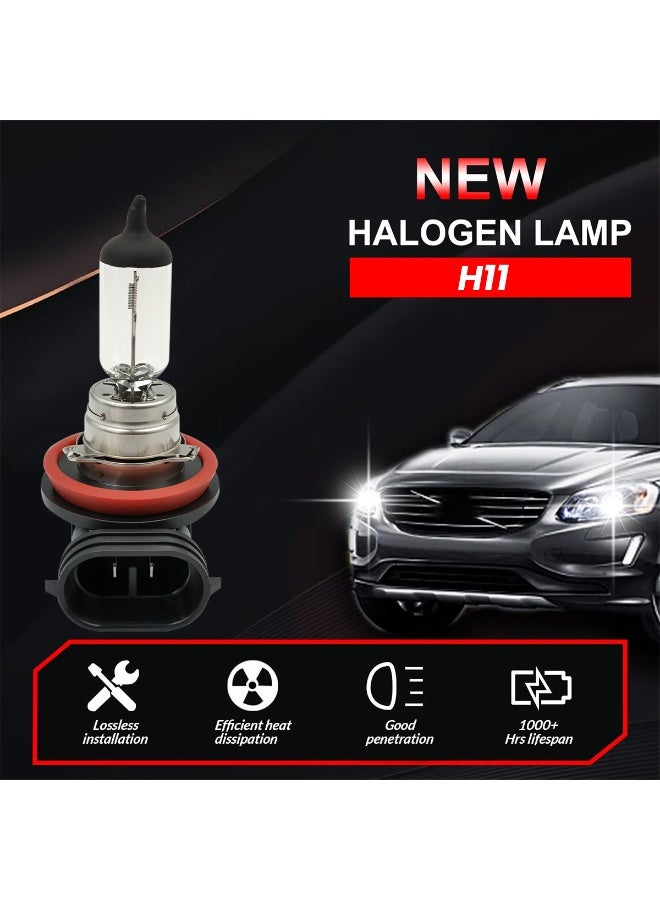 FEEMA H11 Premium Halogen Headlight Bulb 12V 55W, Quartz Glass Car Headlamp, Bright Clear Light Output, Fog Light Replacement, Long Life Automotive Lighting, Made in Korea, 10 Pc - Image 3
