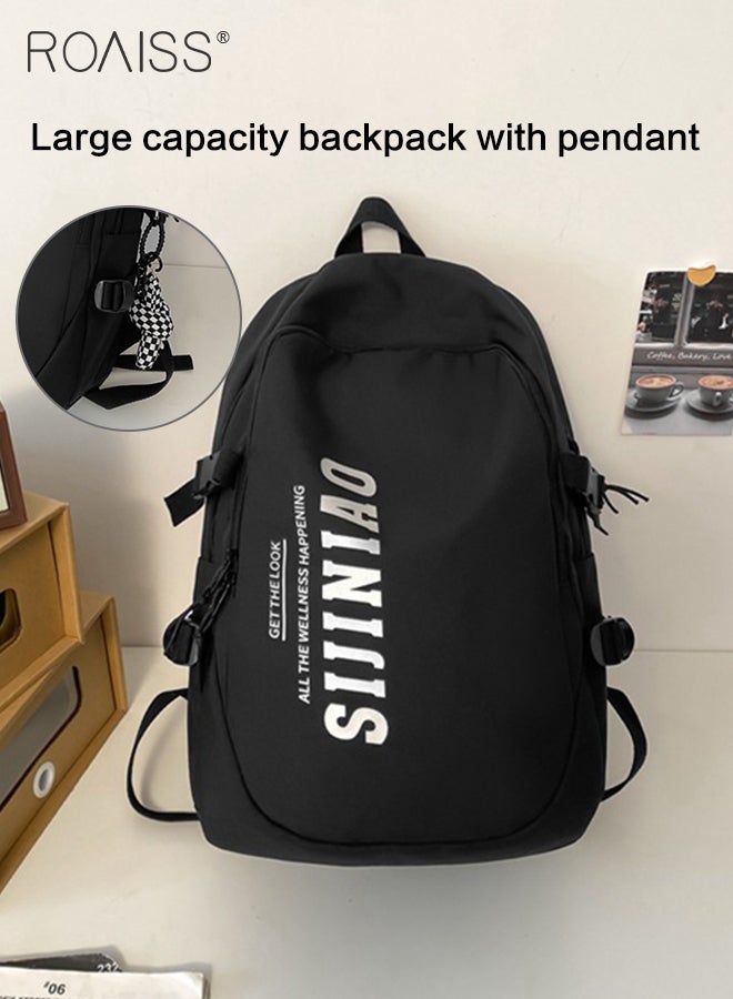 roaiss Unisex Backpack, Minimalist Multi-Compartment Student Backpack, Waterproof Nylon Zipper School Bag, College Student Laptop Backpack with Large Capacity for 15-inch Devices, Outdoor Sports Fashion - Image 1