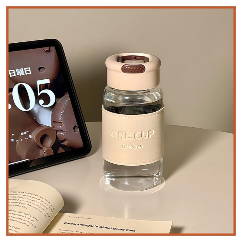 KitchAntique KitchAntique 300ML DoubleWall Glass Water Bottle Tea Water Separation Bottle with Stainless Steel Tea Infuser Perfect for Loose Tea Detox Fruit Water Travel Camping Gifting - Image 4