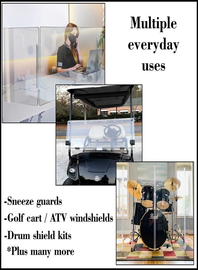 DistinctAndUnique Heavy Duty Piano Hinge 3/16"(4.5mm) or 1/8"(3mm) 36 inch, 2 Pack - Durable PVC Plastic Hinges, Secure Plexiglass Connectors, Easy Assembly Golf Cart Windshield Hinge, Drum Shield, Acrylic Hinges - Image 3
