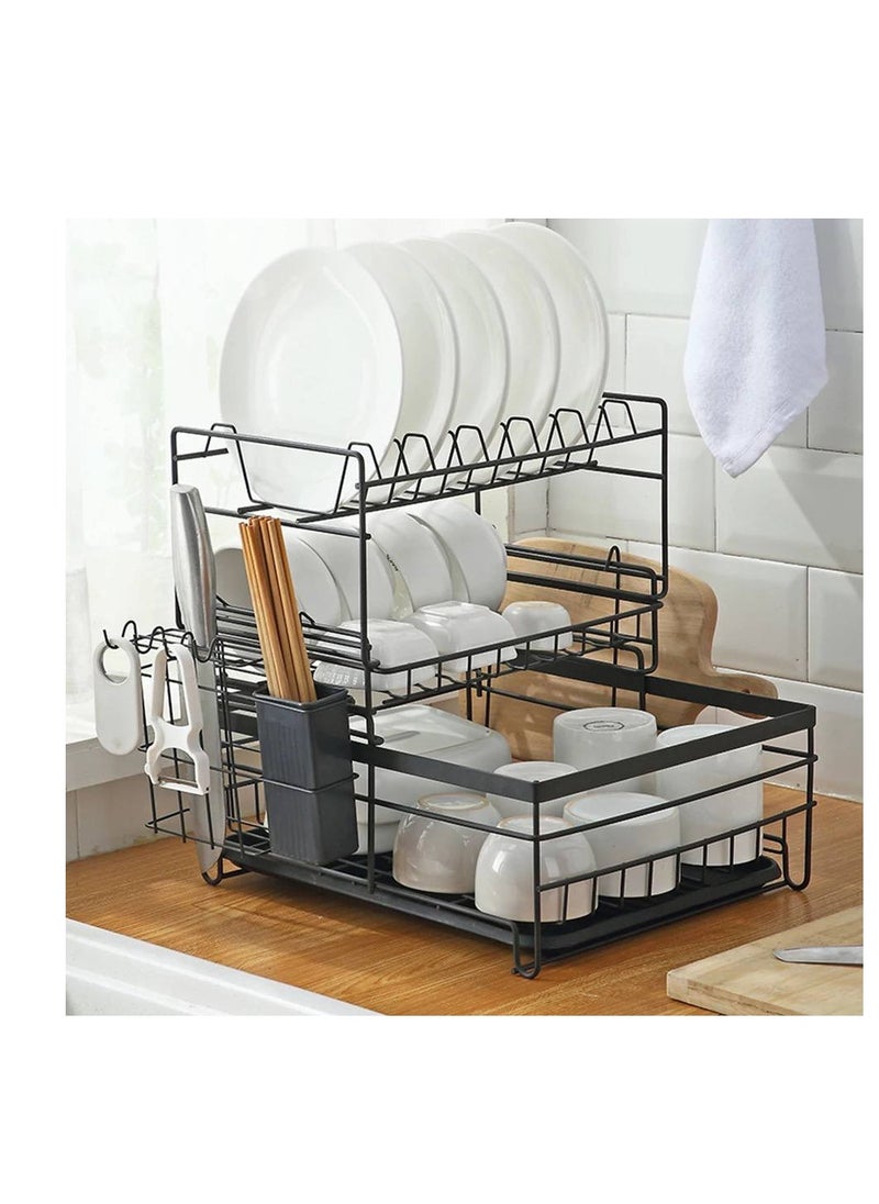 Generic Mutabaqiyya The last chika 3, black drawing role A kitchen organizer and organizer with a spoon rack and a cup holder and plates  - Image 2