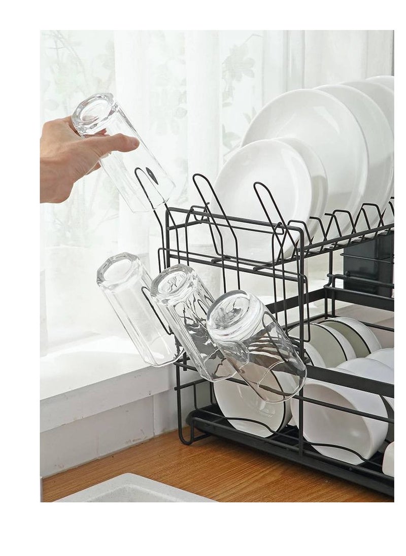 Generic Mutabaqiyya The last chika 3, black drawing role A kitchen organizer and organizer with a spoon rack and a cup holder and plates  - Image 3