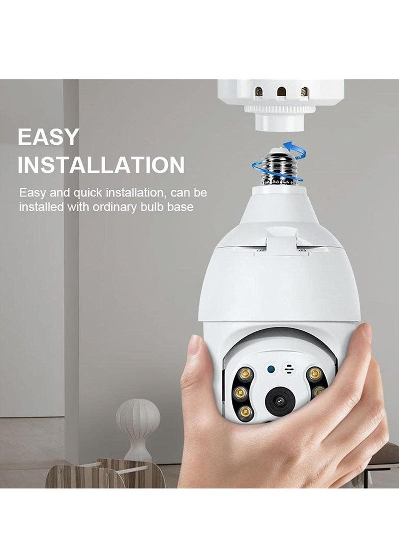 360 Degree Security Cameras Wireless Outdoor, 2.4GHz & 5G WiFi Light Bulb Camera, 1080p Wireless Cameras for Home Security, Indoor Security Camera System, Motion Detection, Two-Way Audio - Image 5