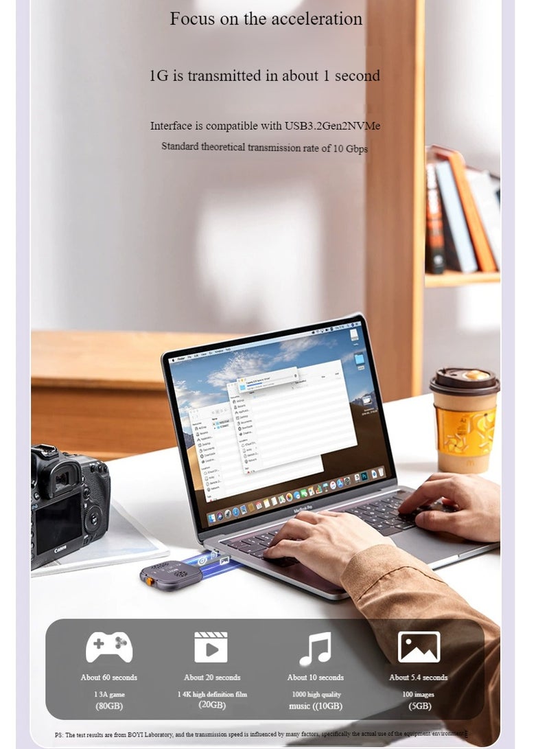 Magnetic M.2 mobile hard disk PD100W fast charging 10Gbps transmission 2TB external expansion hard disk enclosure - Image 4