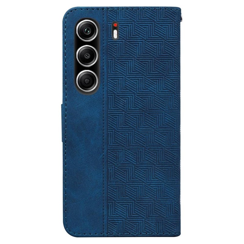 HuHa Case Cover For Tecno Camon 40 Pro 4G Geometric Embossed Leather Phone Case(Blue) - Image 4