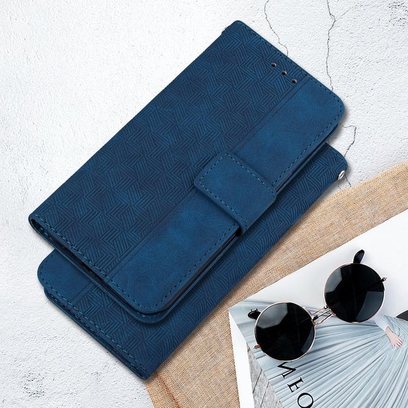 HuHa Case Cover For Tecno Camon 40 Pro 4G Geometric Embossed Leather Phone Case(Blue) - Image 2