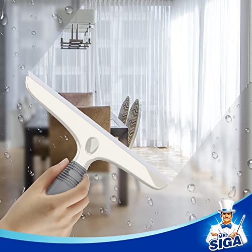 Mr Siga MR.SIGA Multi-Purpose Silicon Squeegee for Window, Glass, Shower Door, Car Windshield, Heavy Duty Window Scrubber, Includes Suction Hook, 10 inch, White & Gray, 2 Pack - Image 5
