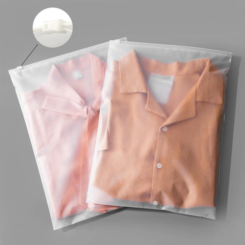 Motomy 100pcs Clothing Packaging Bags for Shipping - 10x13 Inch Plastic Frosted Bags for Travel Storage or Small Businesses- Zipper Apparel Bag for Shirts, Socks, Underwear, and Documents -No Vent Holes - Image 1