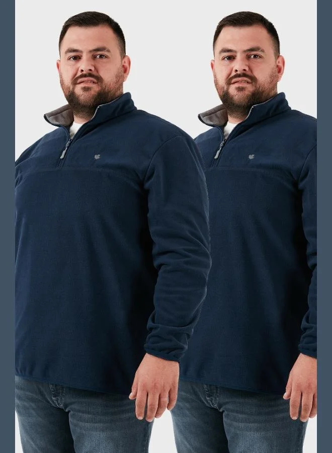 Buratti Regular Fit Anti-Pilling Plus Size Brushed Cold-Resistant 2-Pack Men's Fleece POLAR 5906001BS2