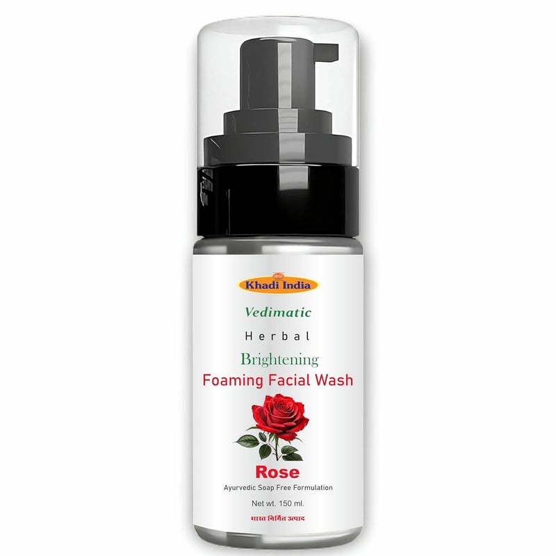 Khadi Herbal Ayurvedic Natural Foaming Rose Water Face Wash - Image 1
