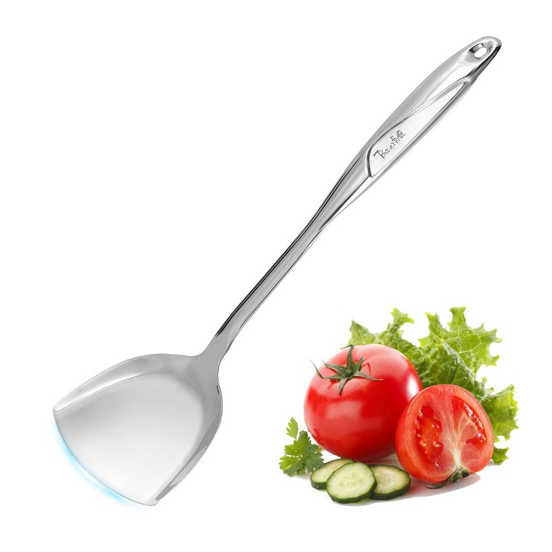 BAERFO BAERFO Kitchen Utensils Contains Soup ladle Spaghetti Claw Wok Turner Shovel Slotted Turner Premium Stainless Steel No rust Dishwasher Safe Wok Spatula 