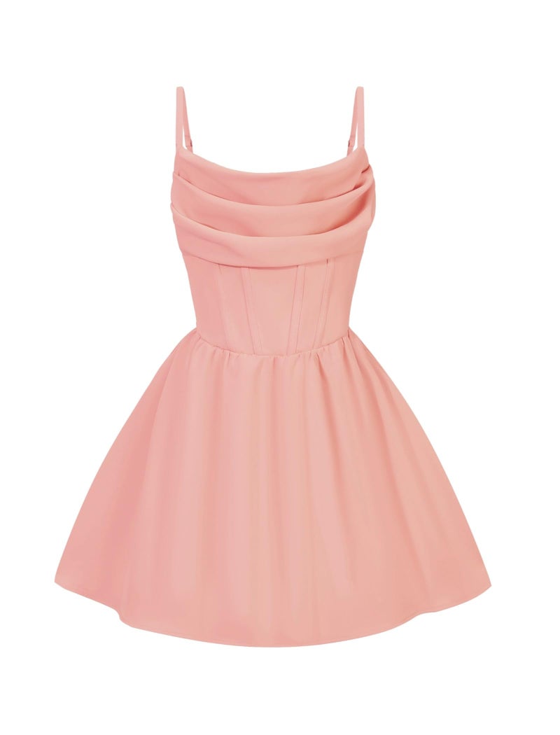 EXARUS Girls Summer Easter Dress Tween Party Dance Spaghetti Strap Birthday Cocktail Teen Junior Wedding HOCO Ruffle Mini Elegant Dresses Pink 10 Years - Image 1